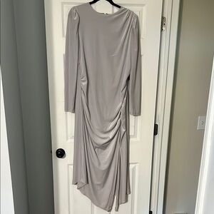 Express Gray Velvet Draped Maxi Dress